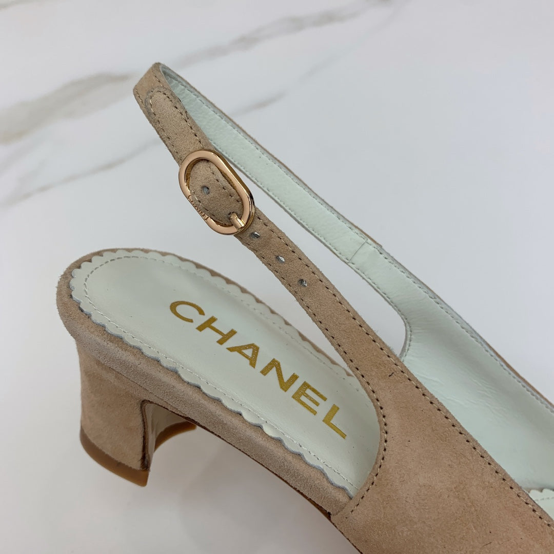 CC 26s Slingback 4.5cm Chain Khahi Suede 792605