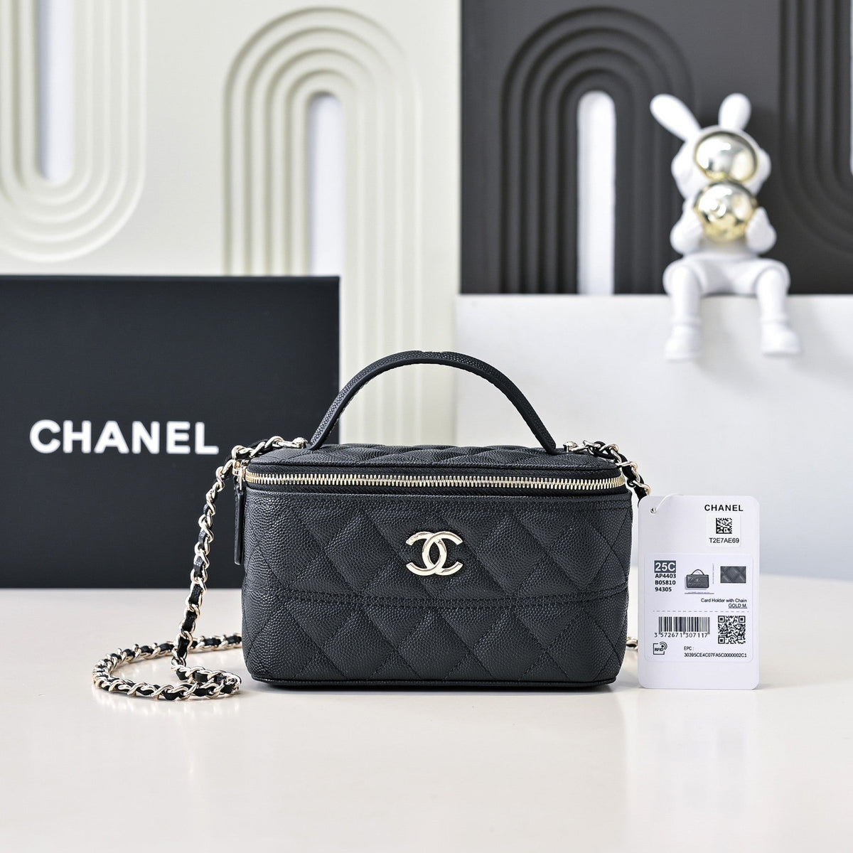 CC 25C Vanity Case Black Caviar Leather 286273