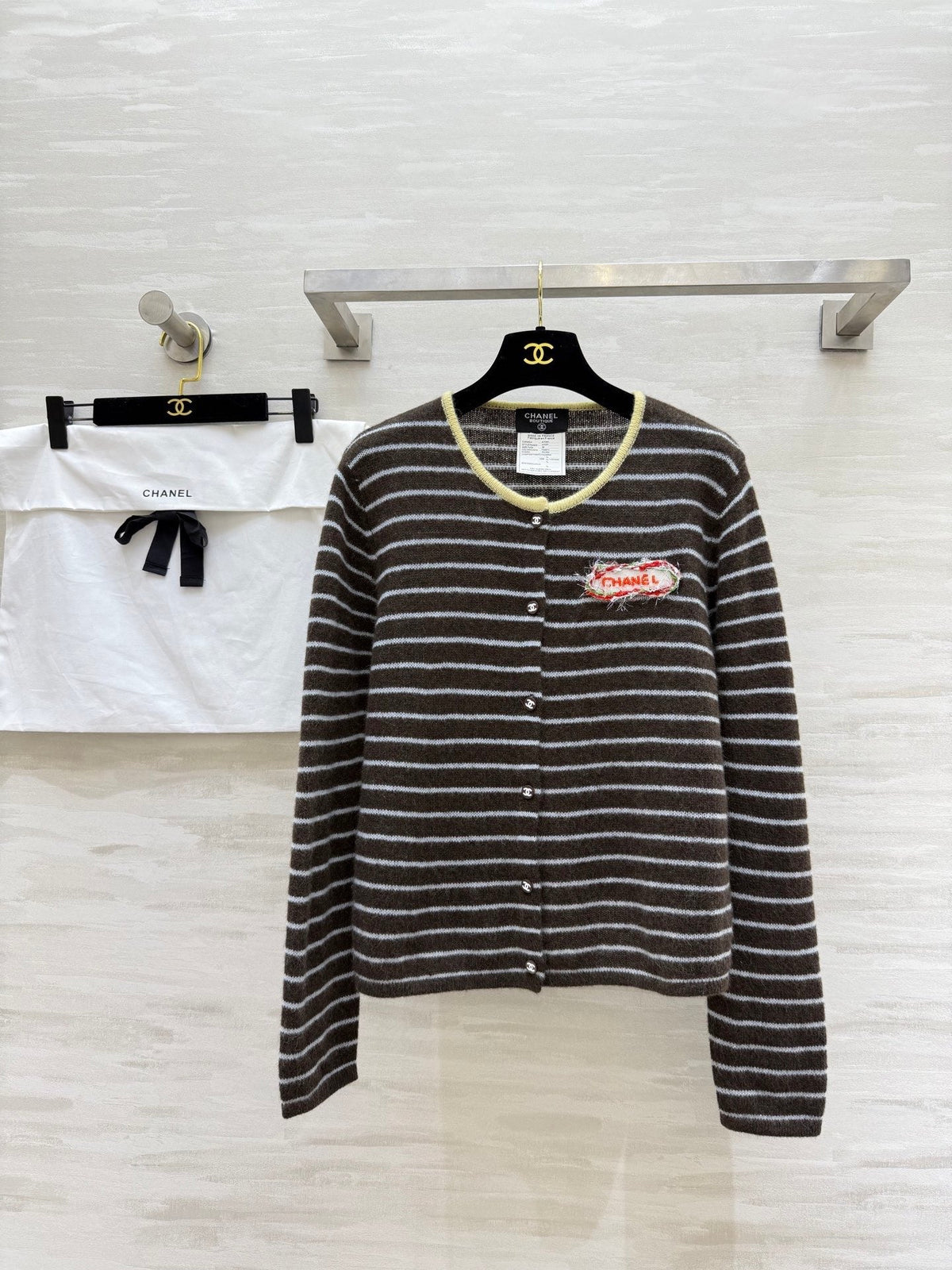 CC Alpaca Striped Cardigan Jacket Wool 343299