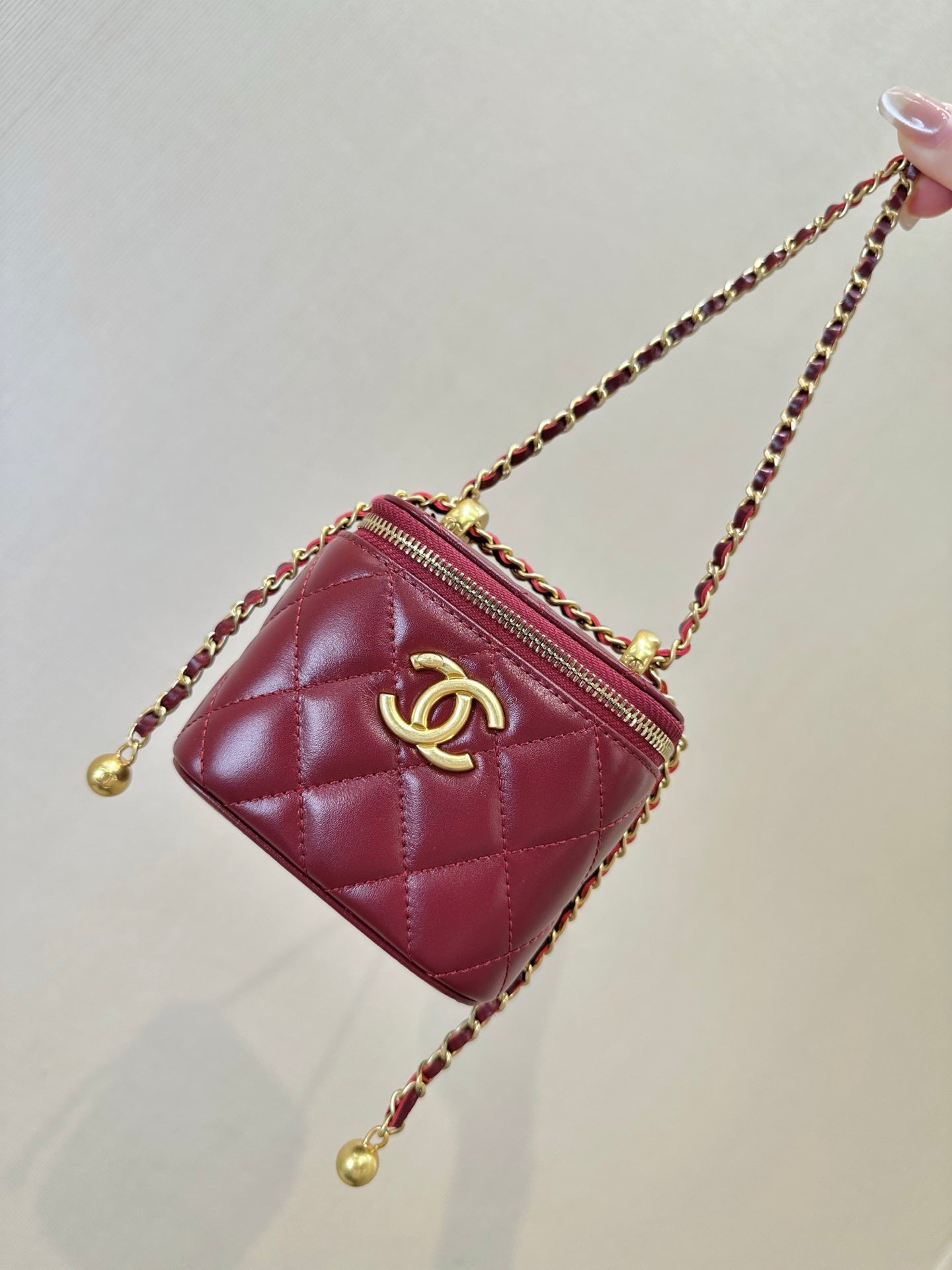 CC 26s Mini Vanity Case Burgundy Lambskin