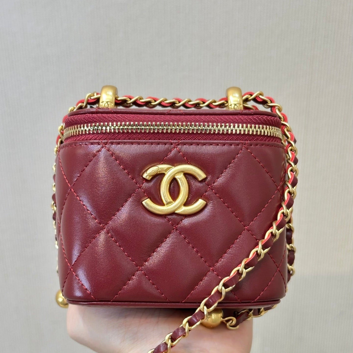 CC 26s Mini Vanity Case Burgundy Lambskin