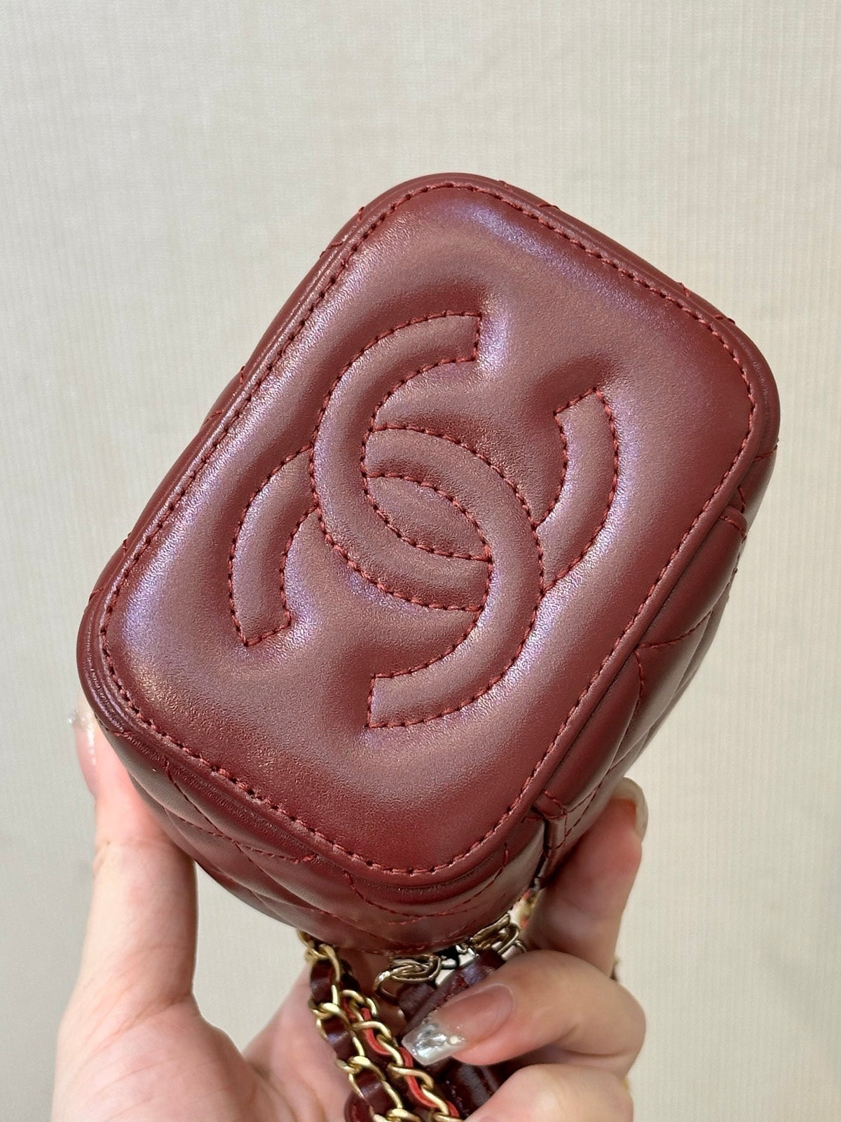 CC 26s Mini Vanity Case Burgundy Lambskin
