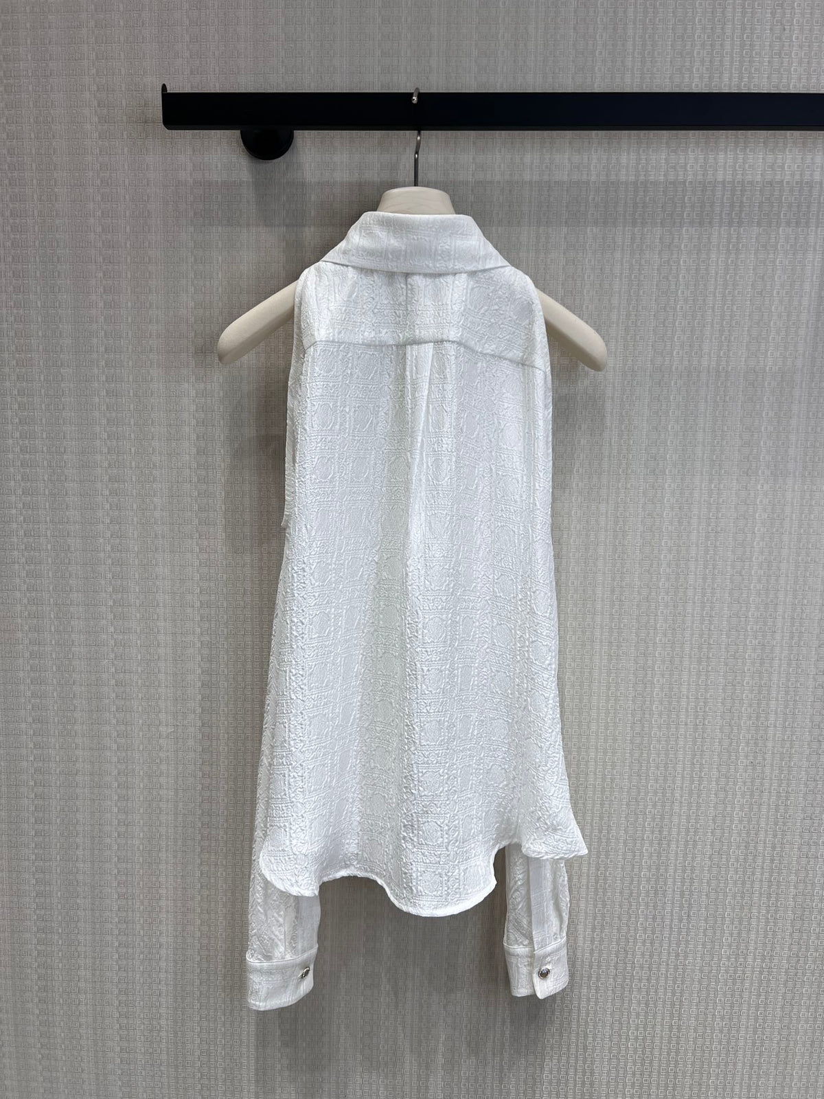 CC 26s Long-sleeved Shirt White Silk Jacquard 370149