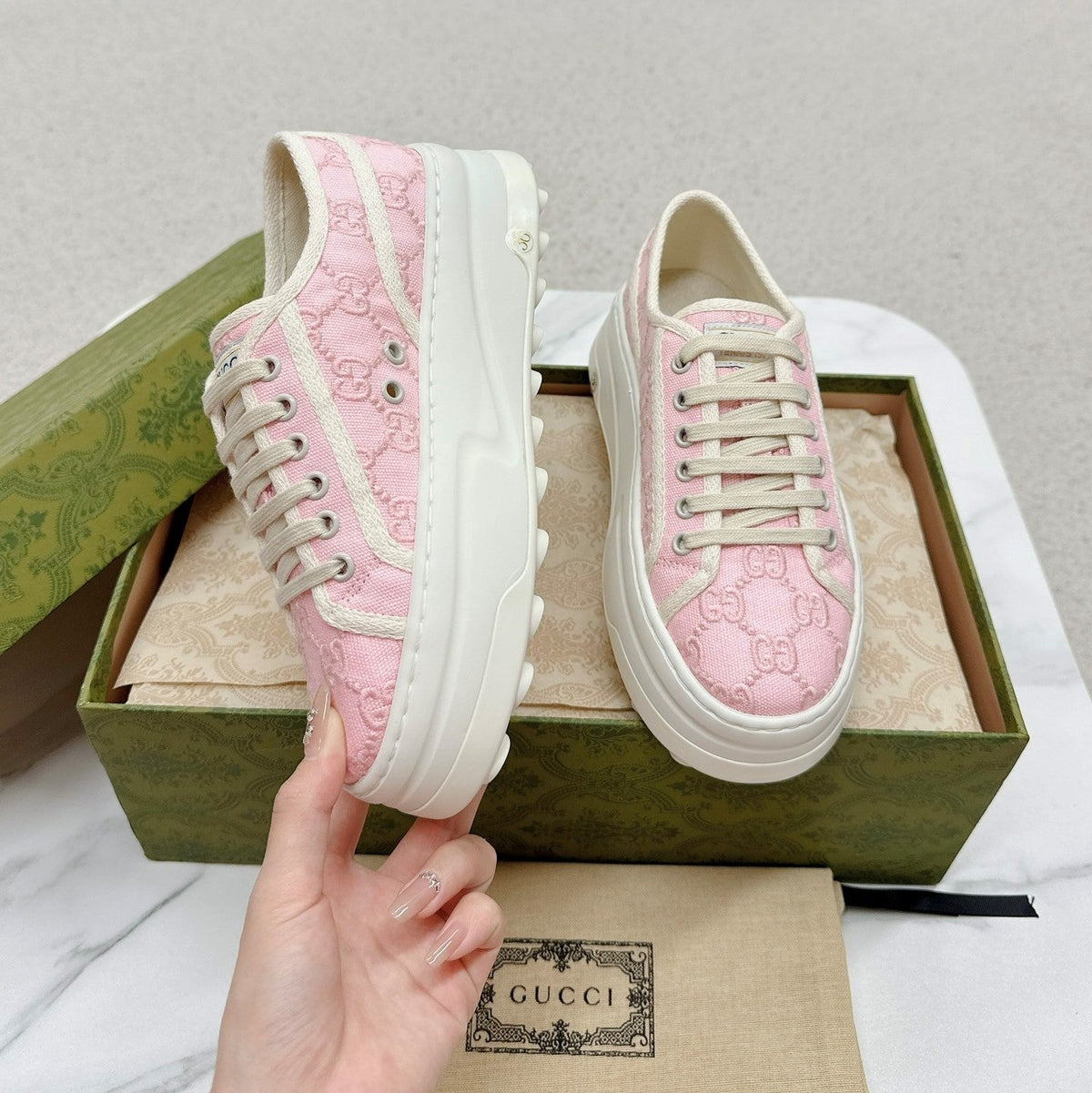 GG Tennis 1977 Sneakers Light Pink Canvas 457416