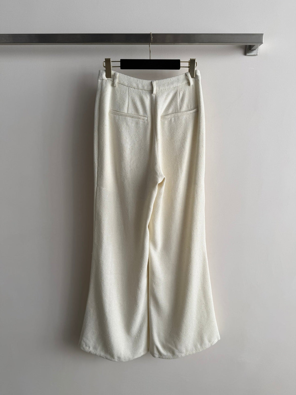 CC 26s Flared Trousers Ivory Wool Viscose 338889