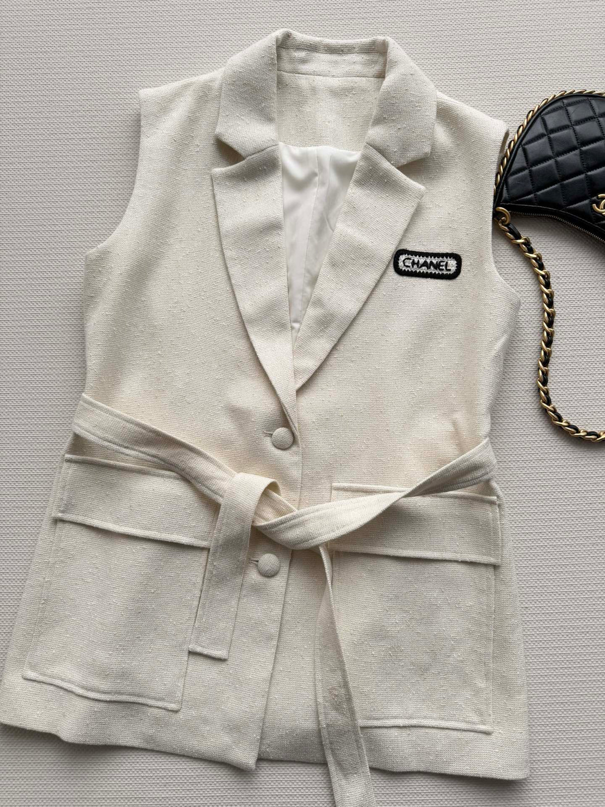 CC 26s Vest Ivory Wool Viscose 338886