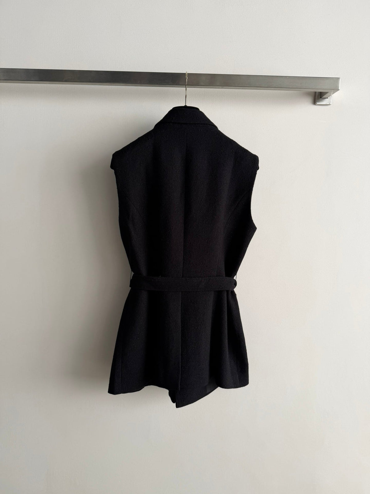 CC 26s Vest Black Wool Viscose 338885