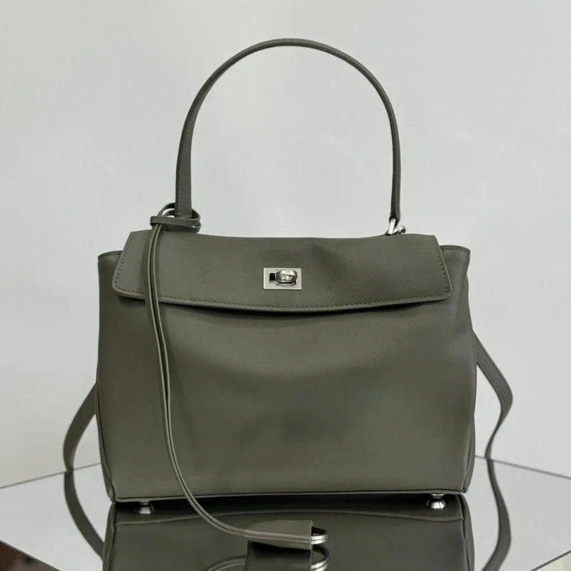 Balenciaga Small Rodeo Bag 29 Olive Green Calfskin Sliver Hardware