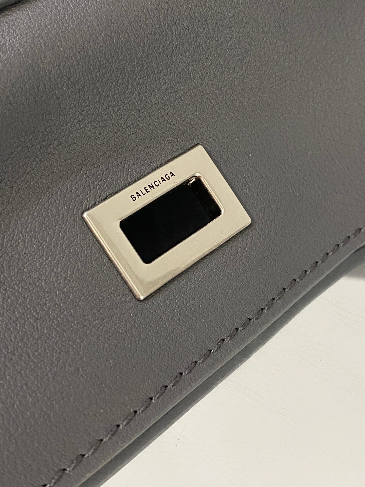 RODEO SMALL BAG 29 IN GREY SMOOTH CALFSKIN SILVER HARDWARE