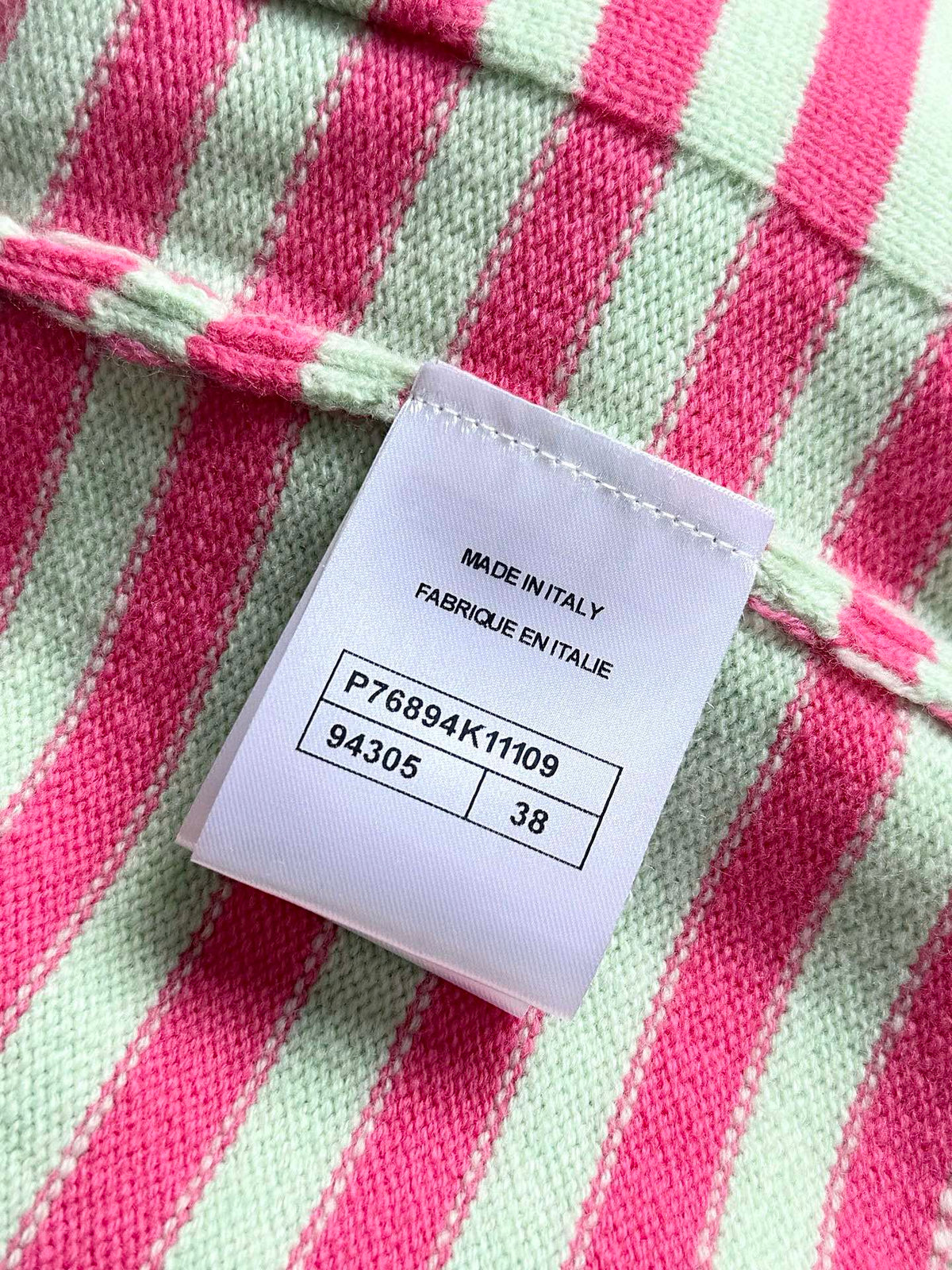 Chanel 25P Tube Top Pink Mix Green Cashmere 237316