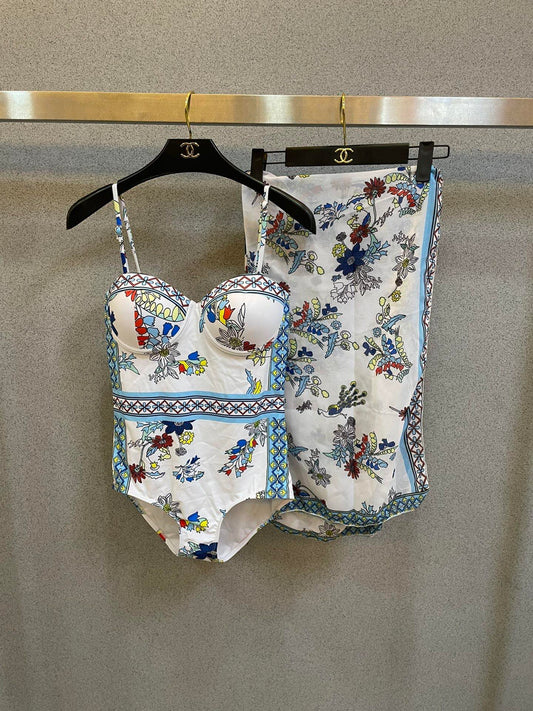 Versace One-Piece Bikini Blue Colorful 201829