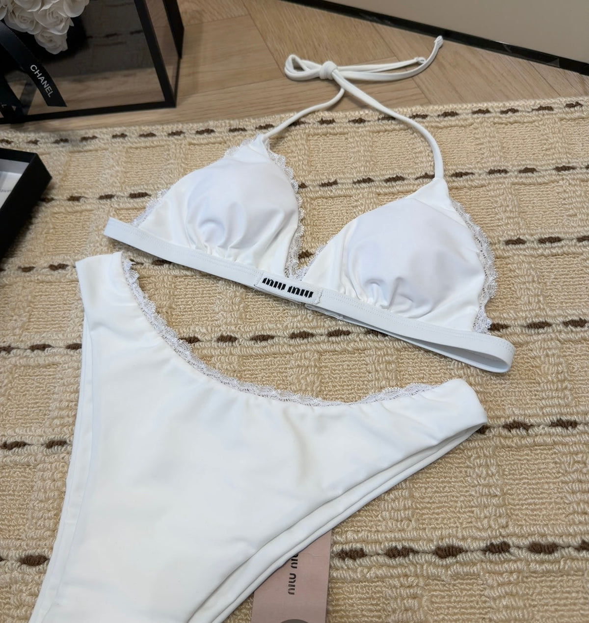 Miu Swimsuits White Cotton 180545
