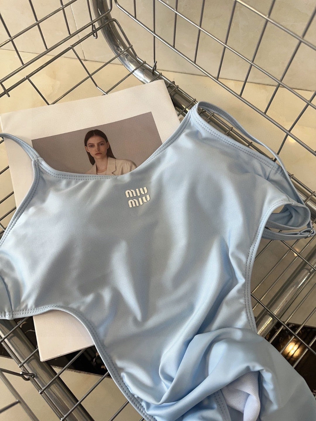 Miu Swimsuits Light Blue Cotton 180533