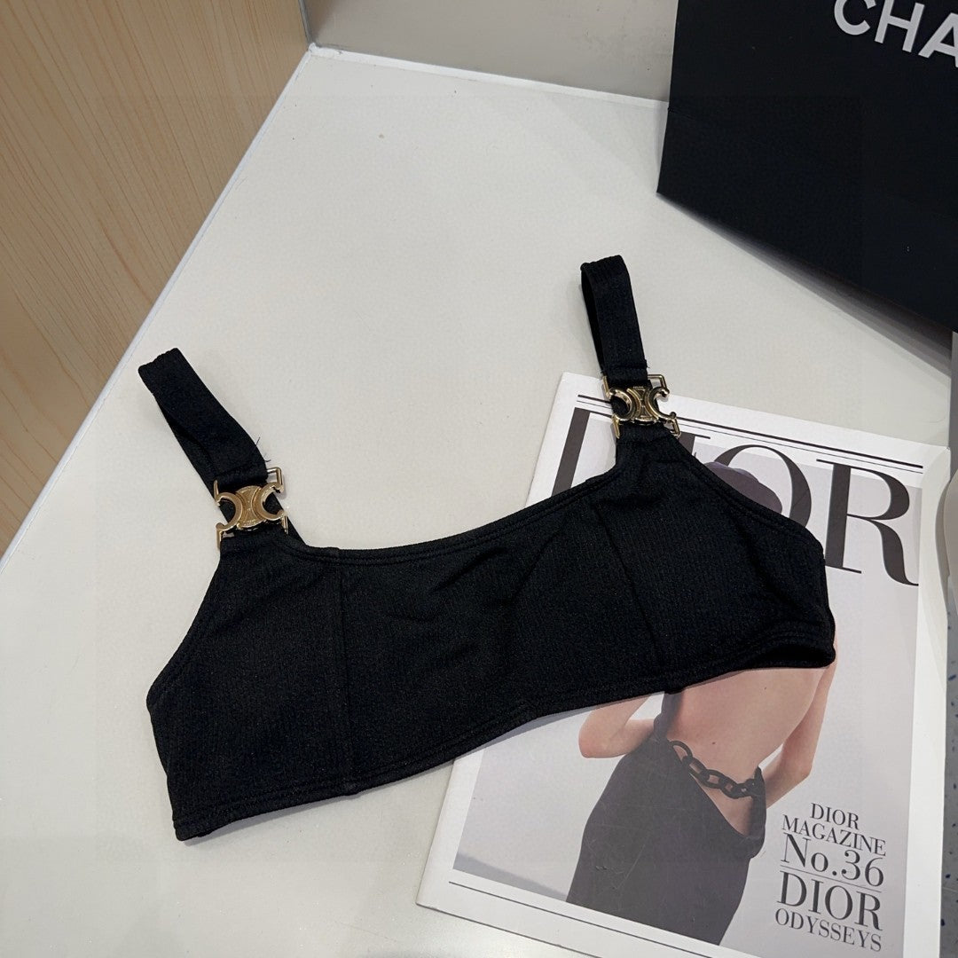 Celine Swimsuits Black Cotton 180529