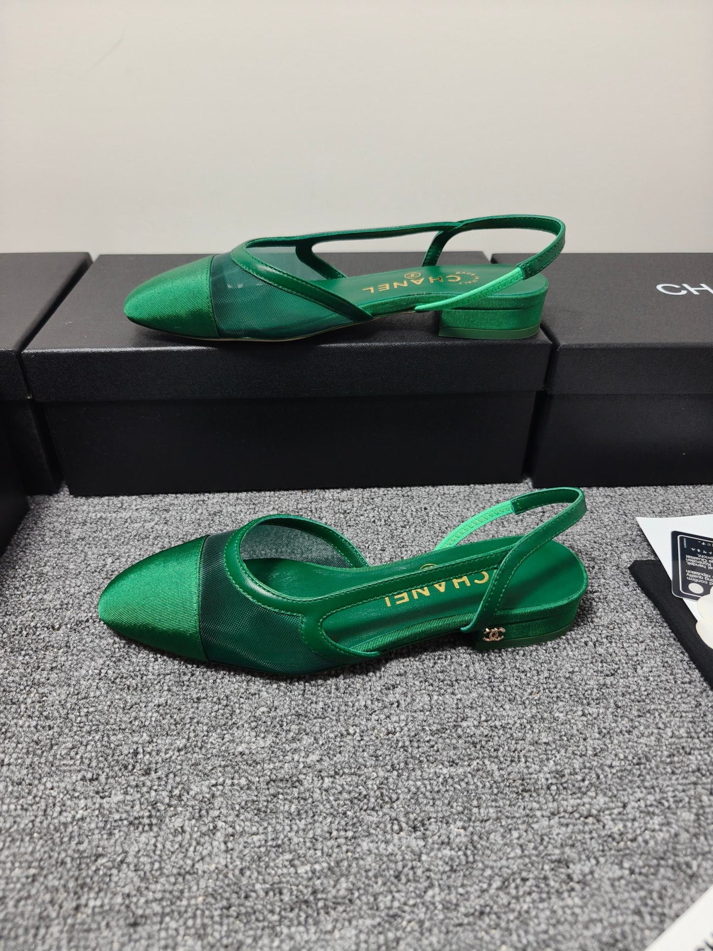 CC 26s Slingback Green Mesh Fabric Sheepskin 681999