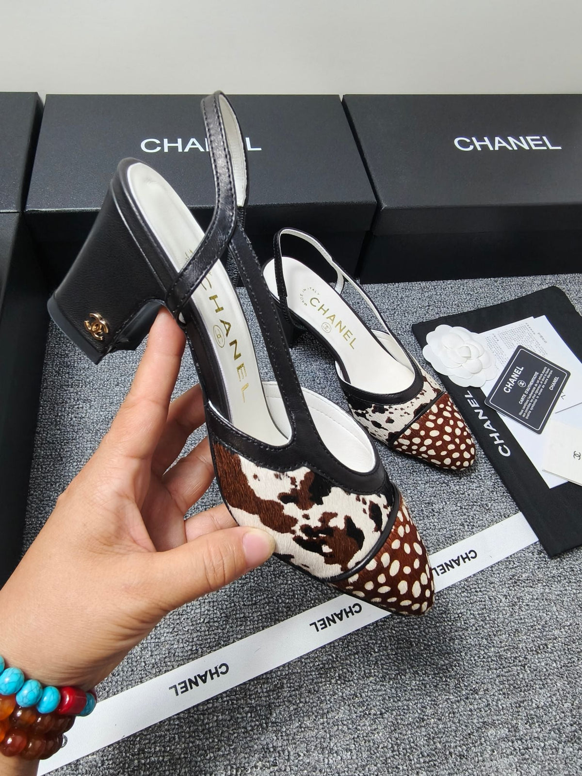 CC SS 2026 Slingbacks 6.5cm White Brown Black Calfskin Lambskin