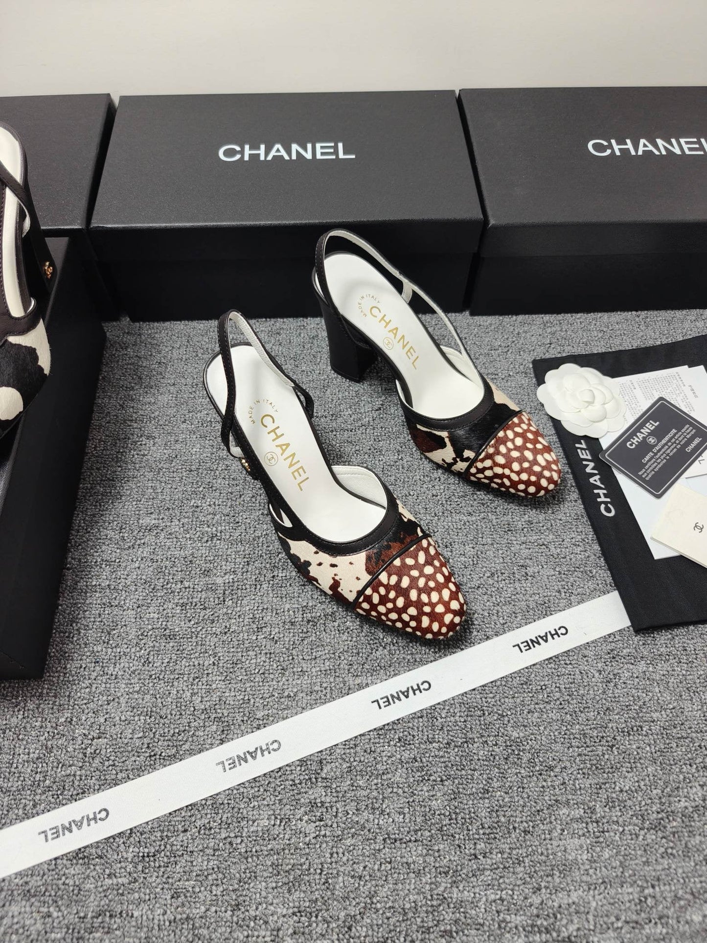 CC SS 2026 Slingbacks 9.5cm White Brown Black Calfskin Lambskin