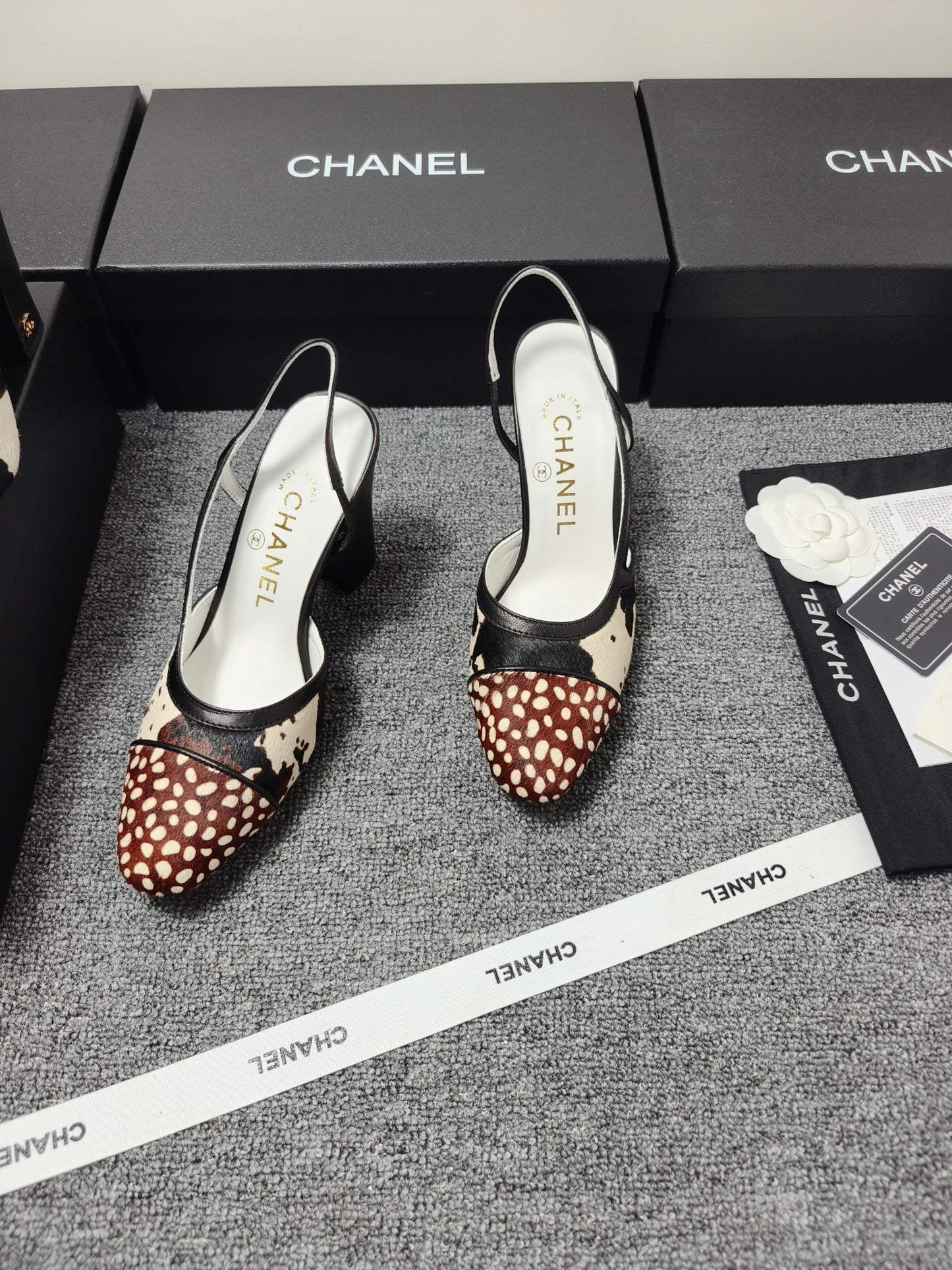 CC SS 2026 Slingbacks 9.5cm White Brown Black Calfskin Lambskin