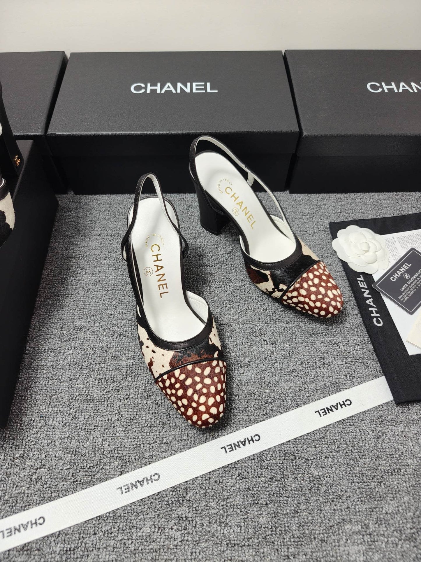 CC SS 2026 Slingbacks 9.5cm White Brown Black Calfskin Lambskin