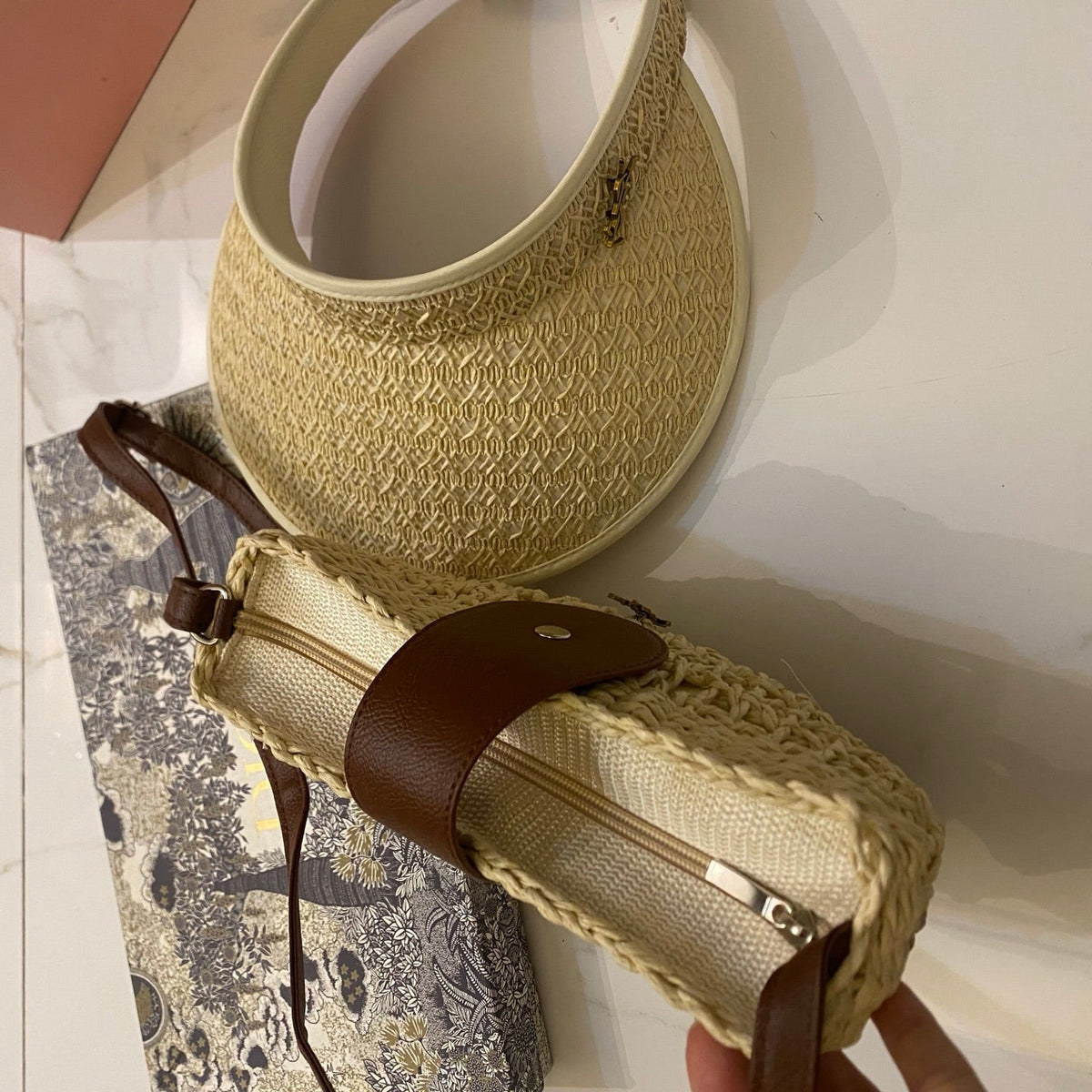 YSL Tote Bag & Hat Set Plant Grass 207604