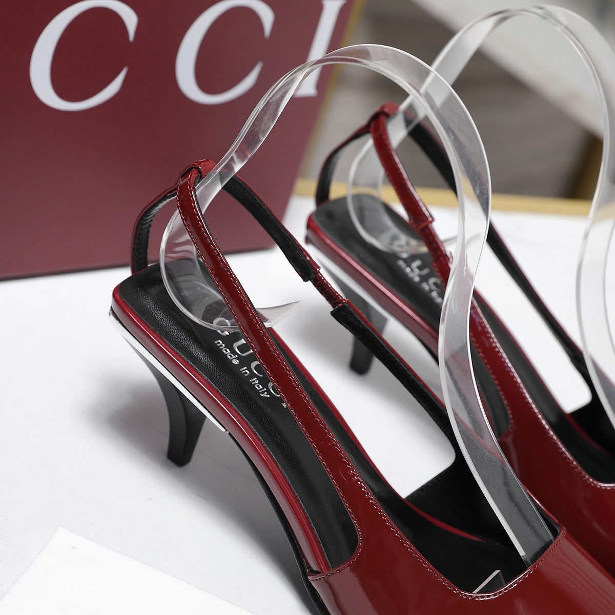 GG Cruise 2026 Slingback 55mm Burgundy Sheepskin 601092