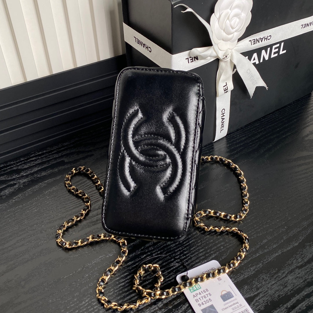 CC 24B Vanity Case 17cm Black Calfskin 286208