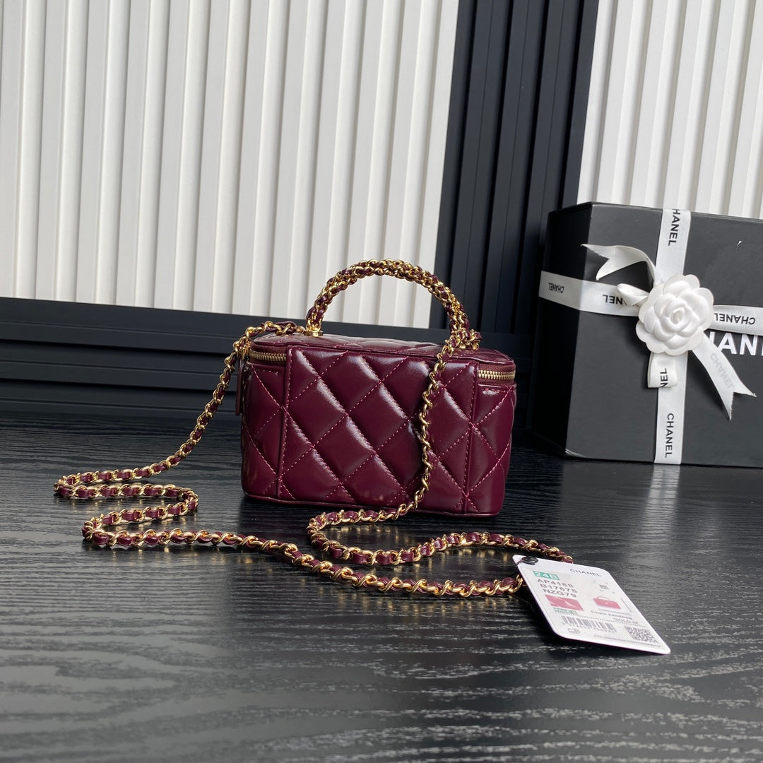 CC 24B Vanity Case 17cm Burgundy Calfskin 286210