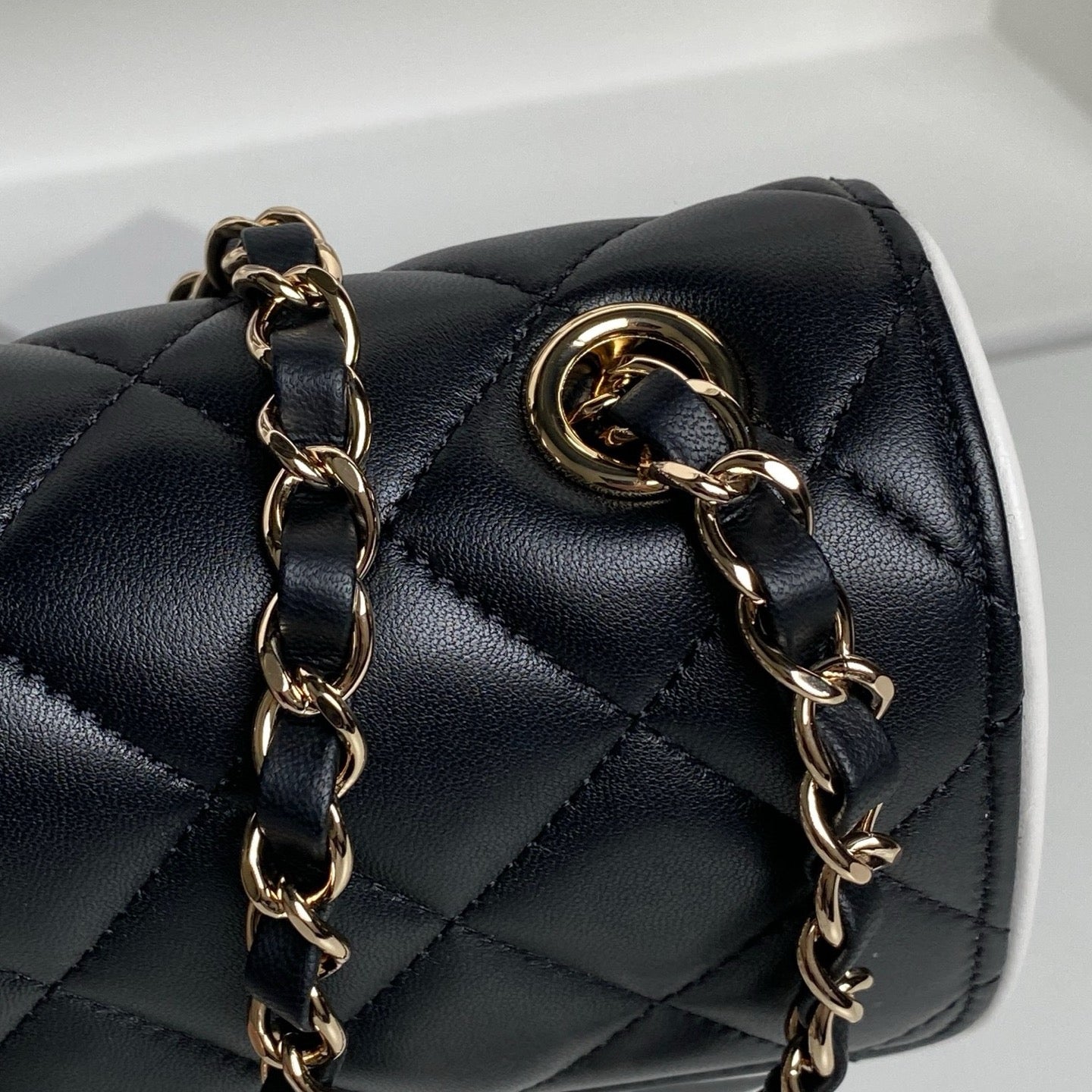 CC Mini Graphic Frame Flap Bag Black Lambskin