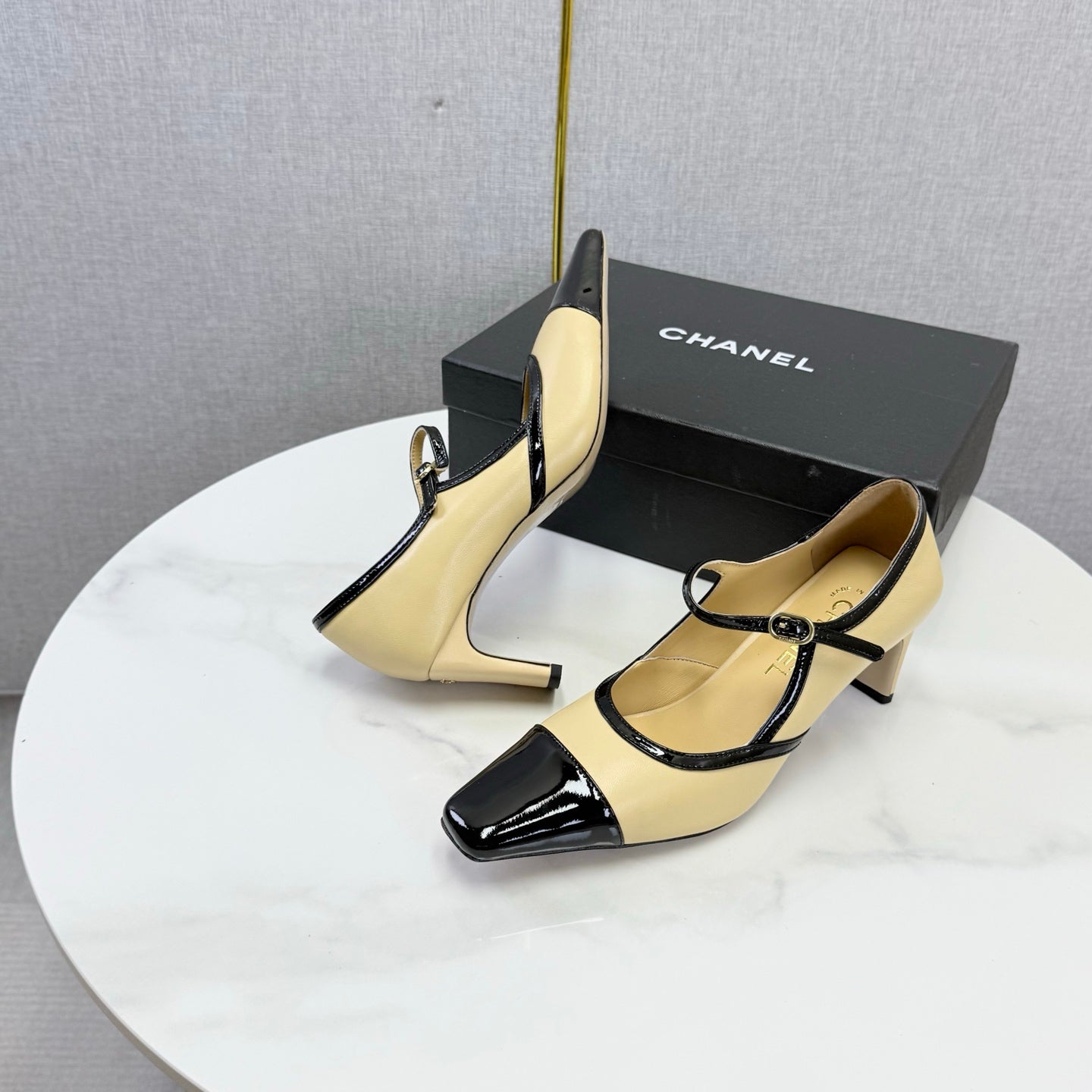CC 26s Slingback Black Beige Sheepskin 904476
