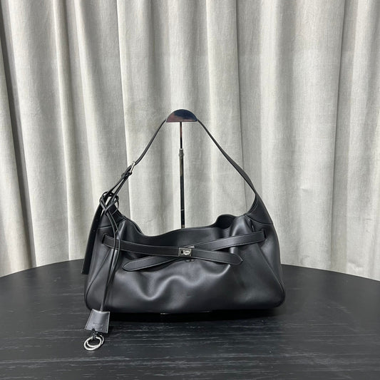 Balenciaga Bel Air Shoulder Bag Black Smooth Calfskin