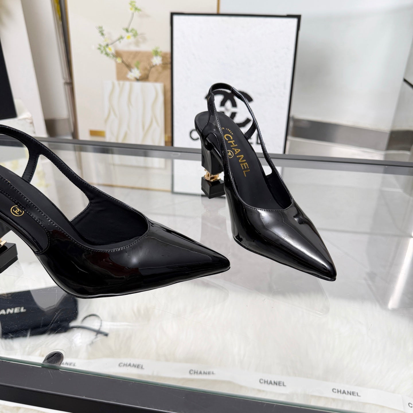 CC 26s Slingback 9cm Black Patent Leather 872875