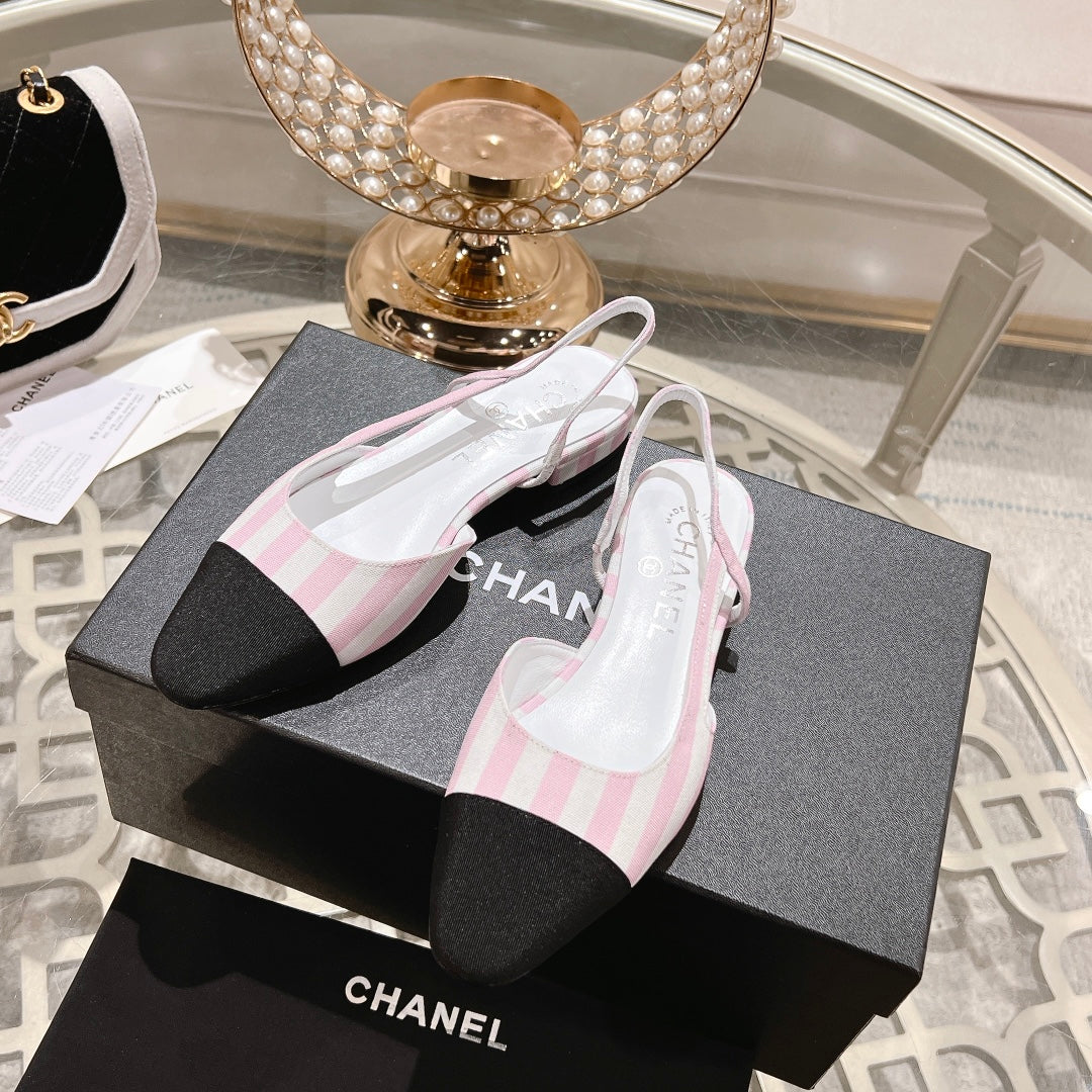 CC SLINGBACK IN WHITE MIX LIGHT PINK FABRIC