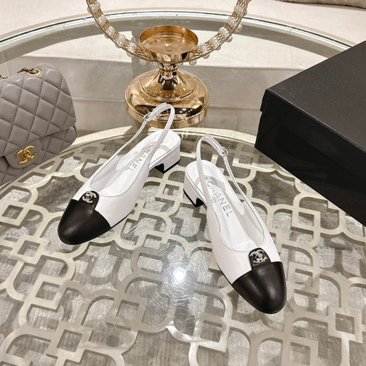 CC 25ss Slingbacks 35mm White Lambskin & Sheepskin 432605