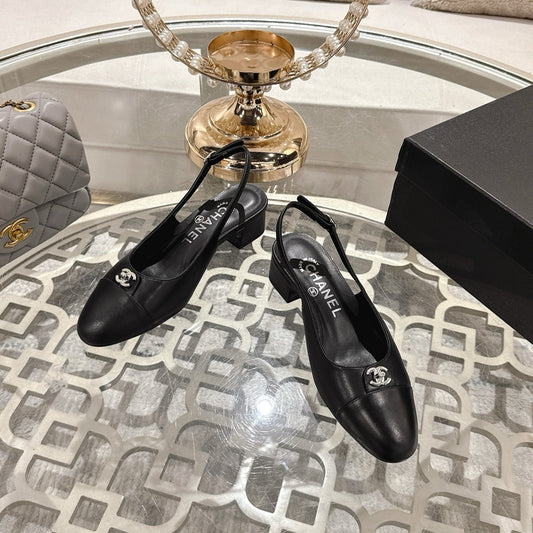 CC 25ss Slingbacks 35mm Black Lambskin & Sheepskin 432606