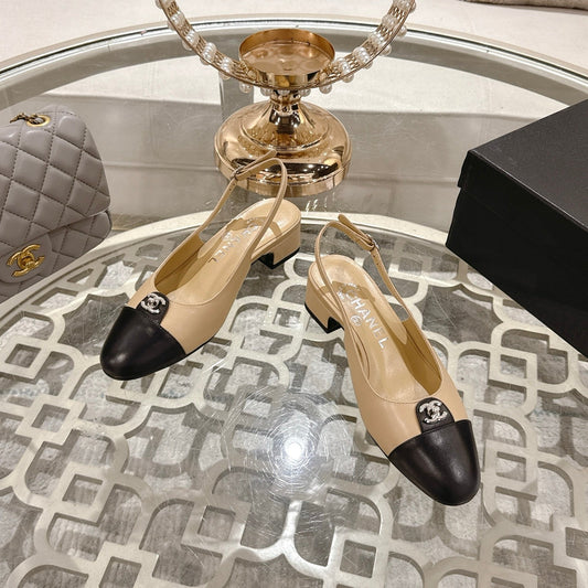 CC 25ss Slingbacks 35mm Beige Lambskin & Sheepskin 432607