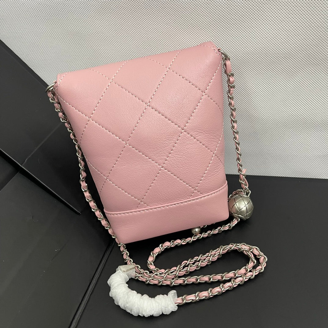 CC Phone Holder Bag 17cm PInk Lambskin