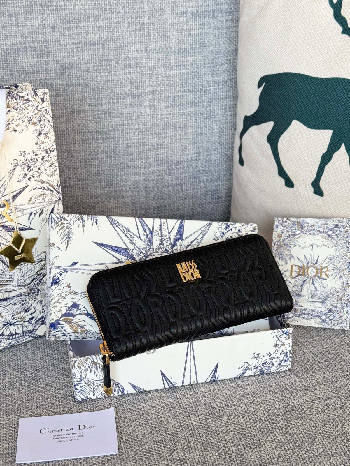 CD Miss Dior Freesia Zipper Wallet Lambskin GHW