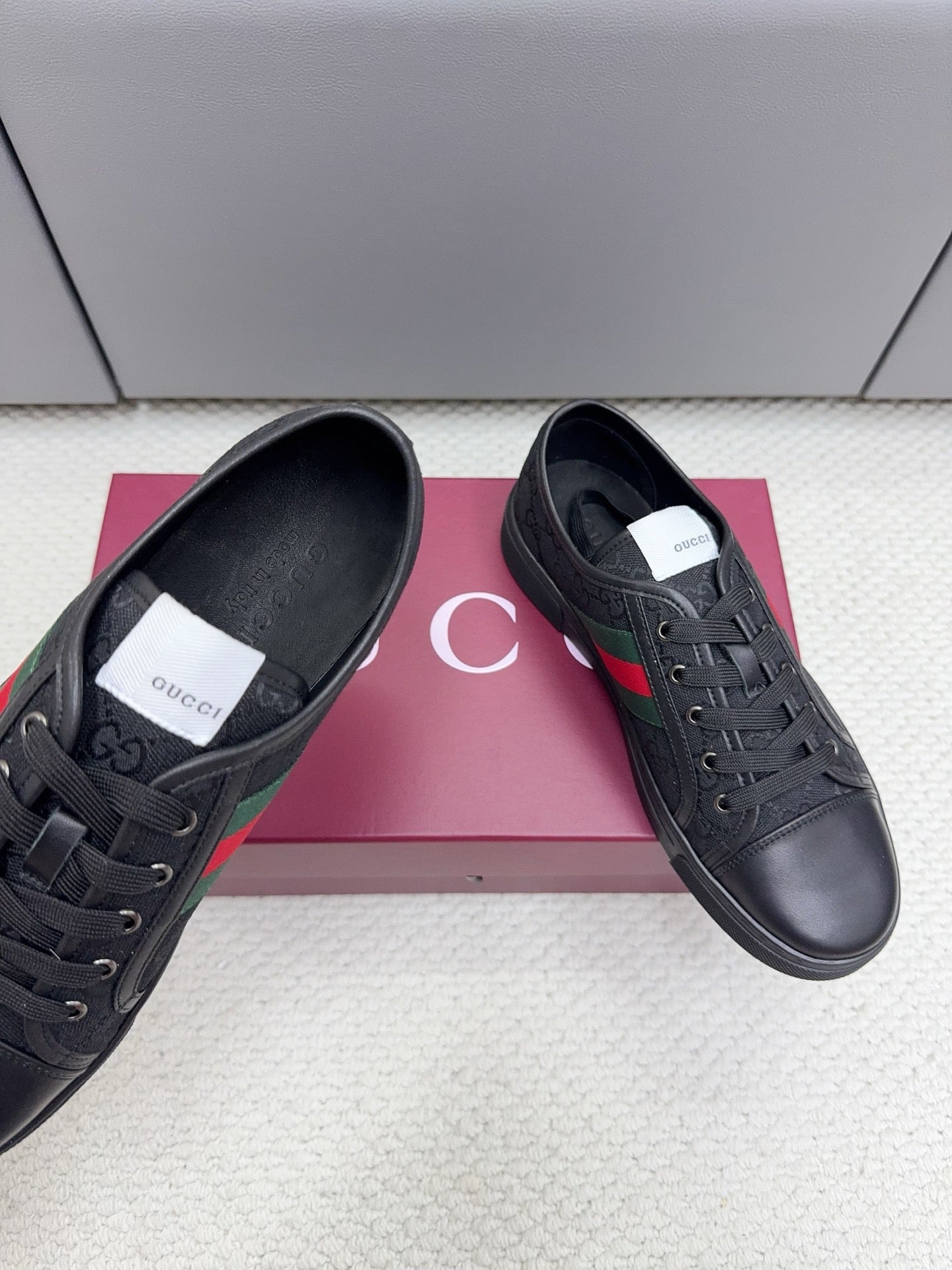 GG Tennis 1977 Sneakers Black Canvas Leather 788207