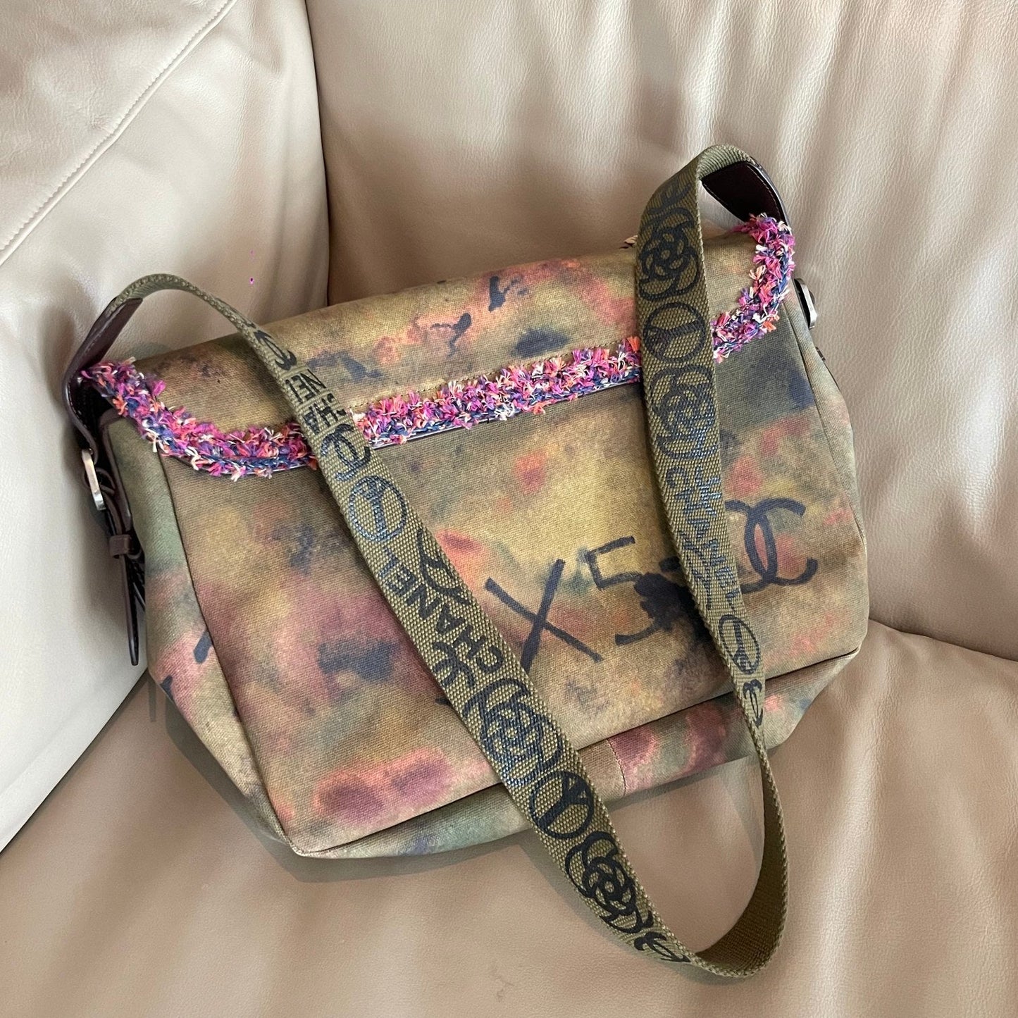 CC Pavements Graffiti Messenger Bag Multicolor Canvas