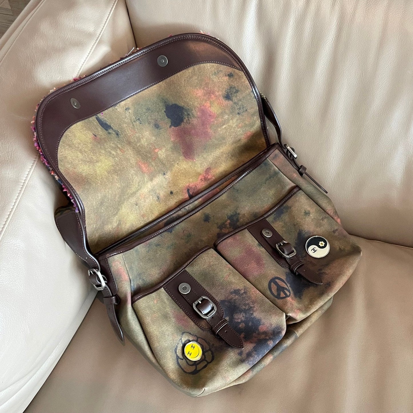 CC Pavements Graffiti Messenger Bag Multicolor Canvas