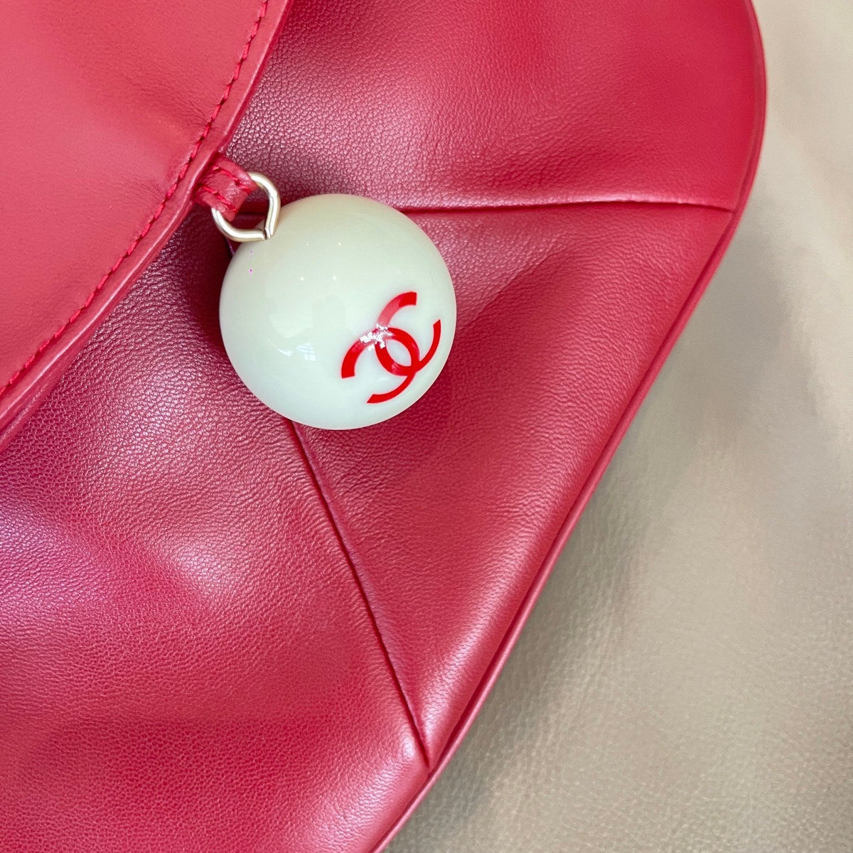 CC 26s Cue Ball Foldover Bag 23cm Red Lambskin