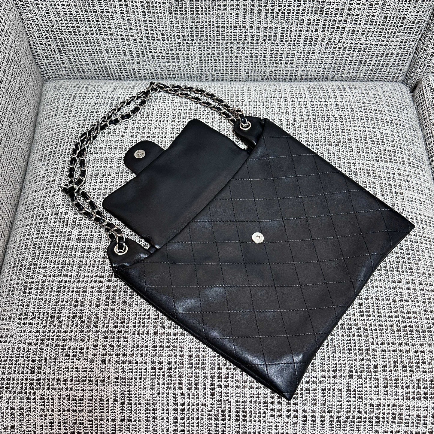 CC 26s Flap Tote Bag Black Lambskin