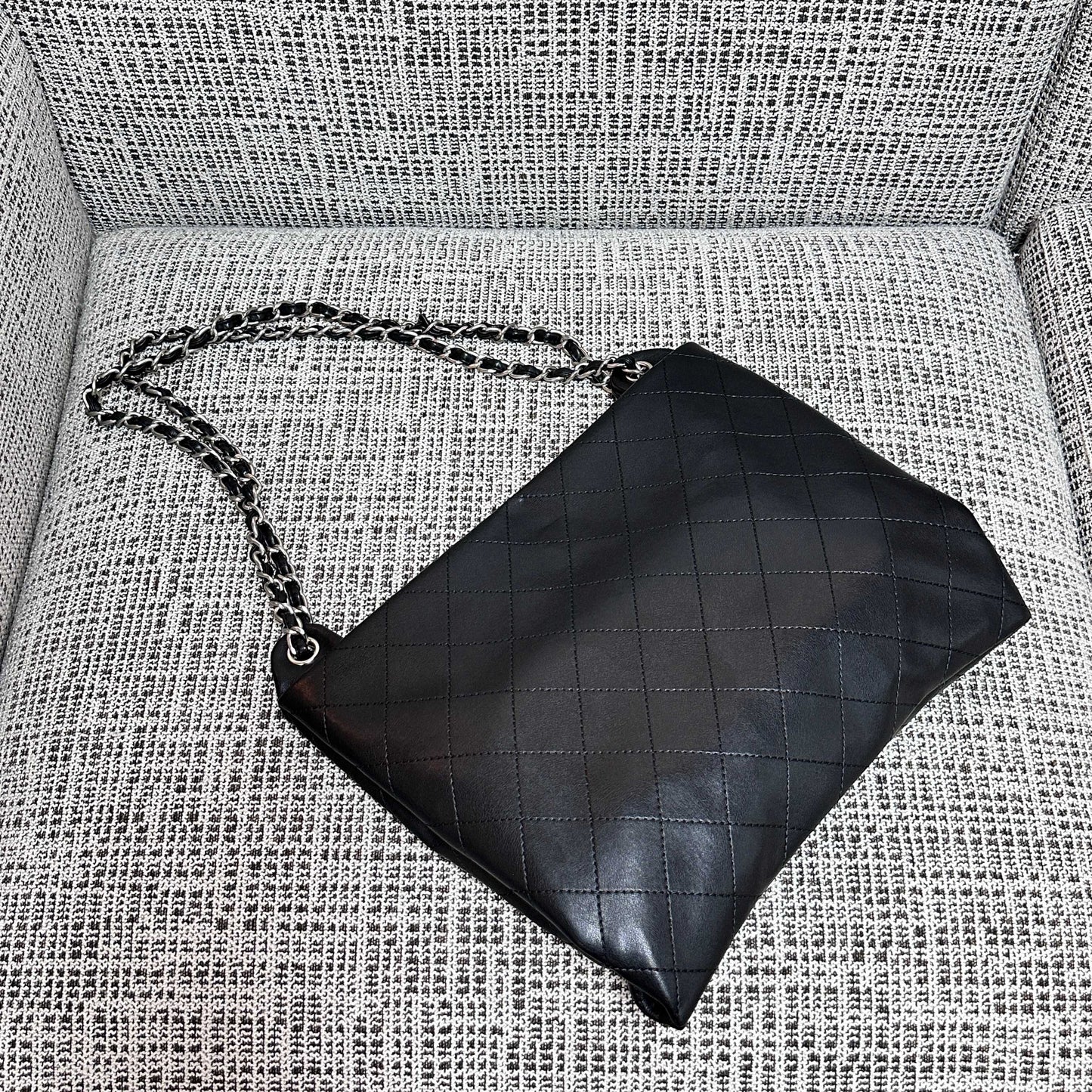 CC 26s Flap Tote Bag Black Lambskin