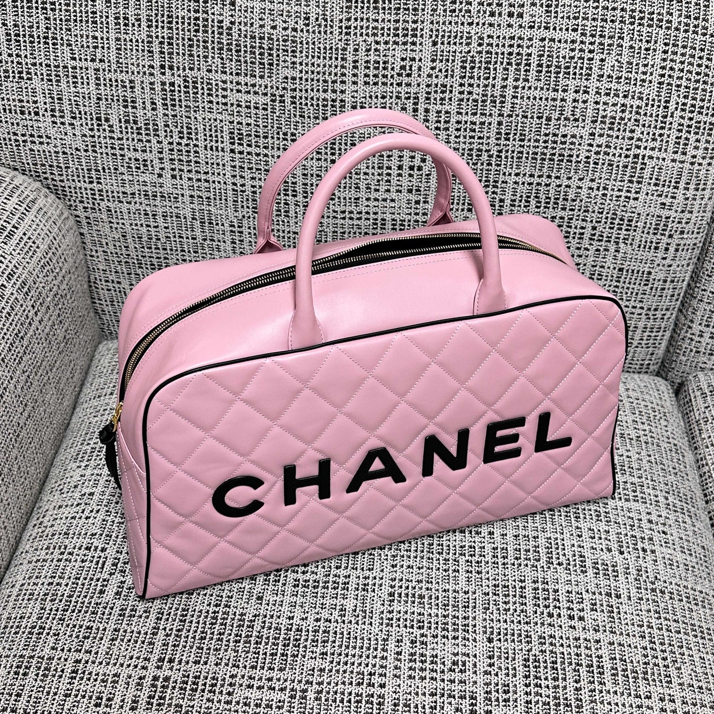 CC 1995 Bowling Duffle Bag 46cm Pink Lambskin
