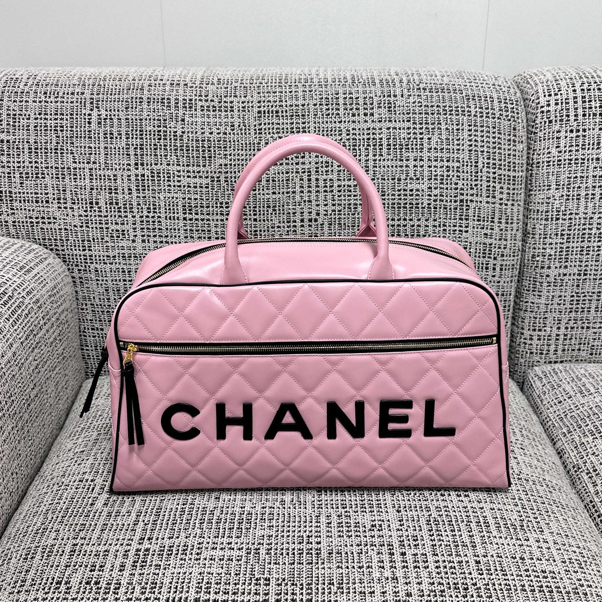 CC 1995 Bowling Duffle Bag 46cm Pink Lambskin