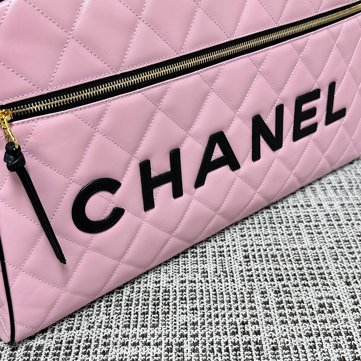 CC 1995 Bowling Duffle Bag 46cm Pink Lambskin