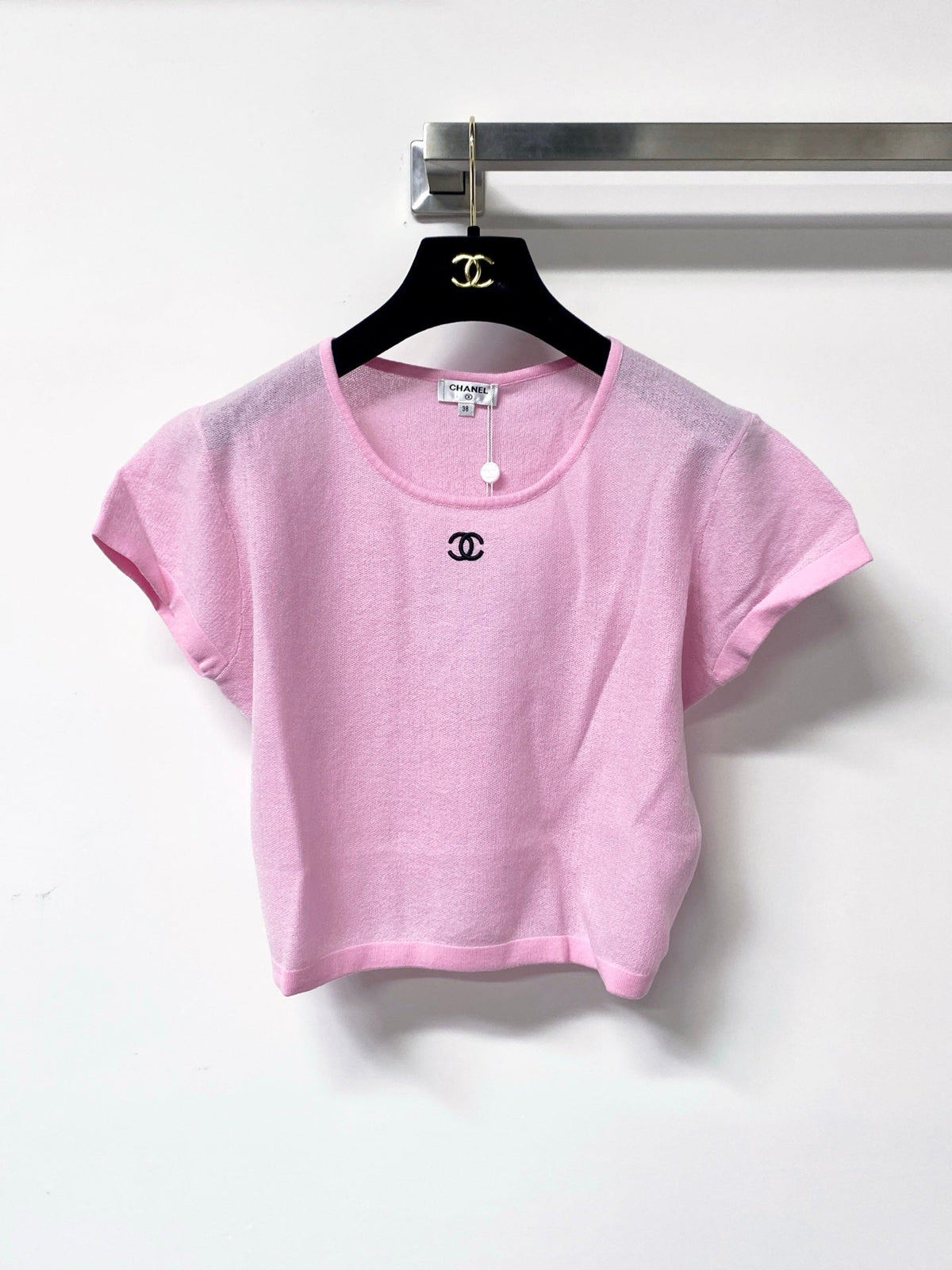 Chanel 26s Cropped Short-Sleeved Knit Top Style 1223
