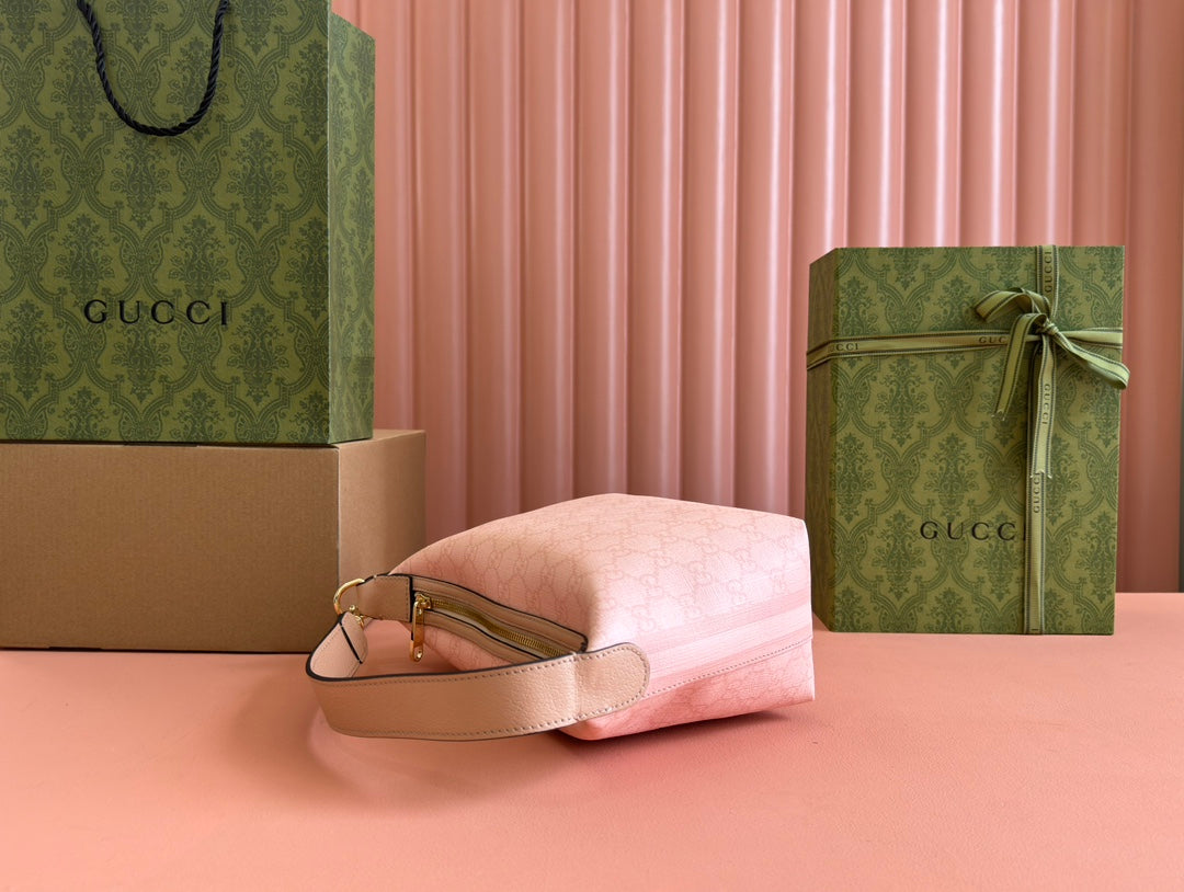Gucci Ophidia 20cm Bag Pink Canvas 239922