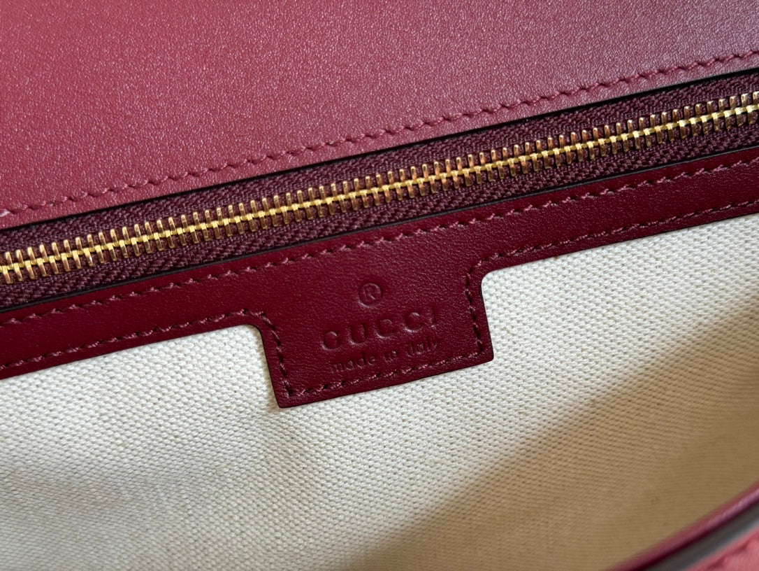 GG Blondie Large Handbag 32cm Burgungdy Calfskin