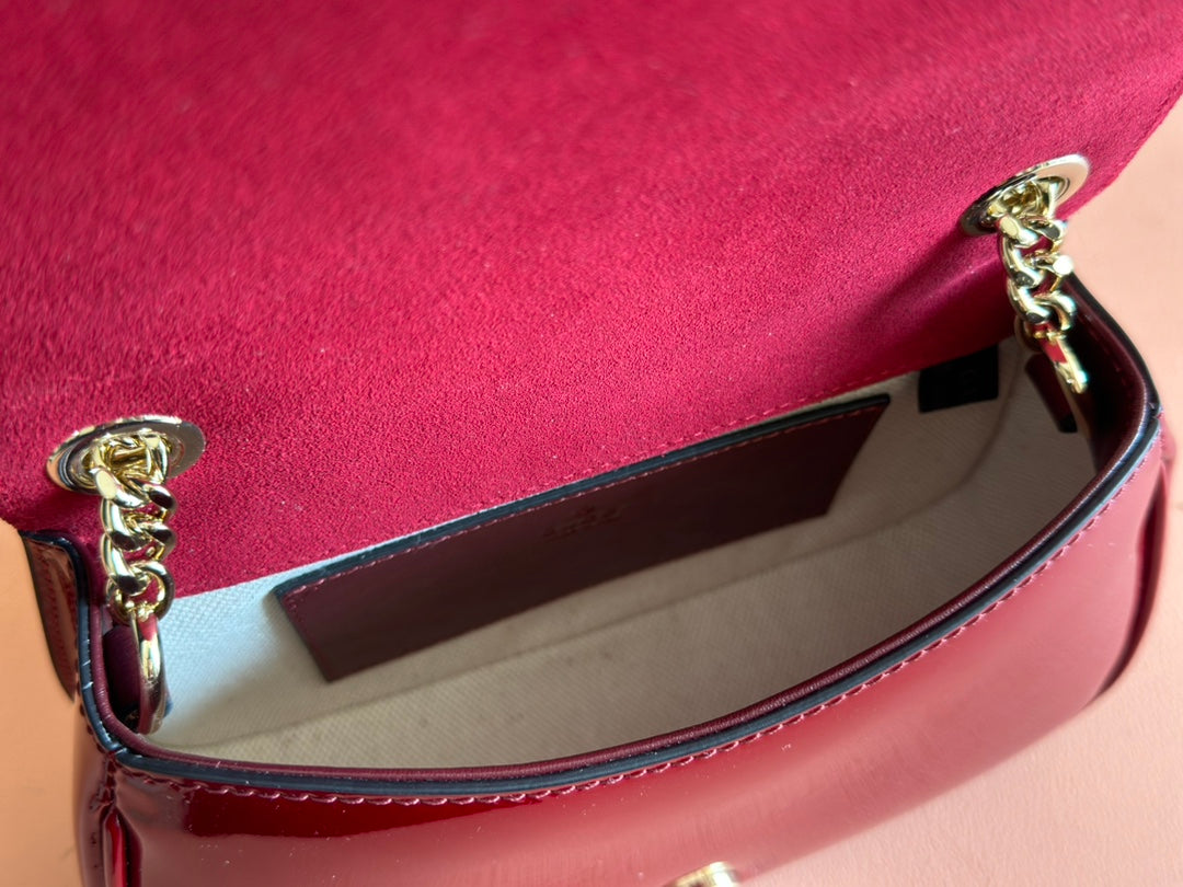 Gucci Blondie Bag Rosso Ancora Red Patent Leather